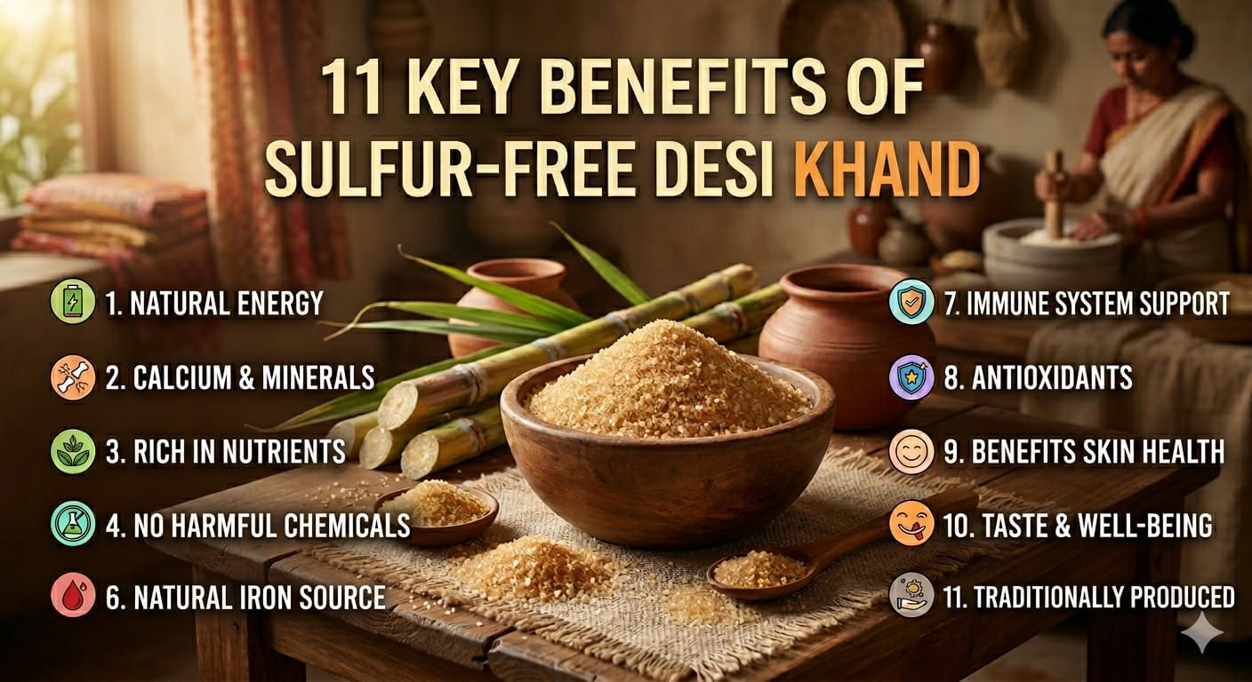 Top 11 Benefits of Sulphur-Free Desi Khand
